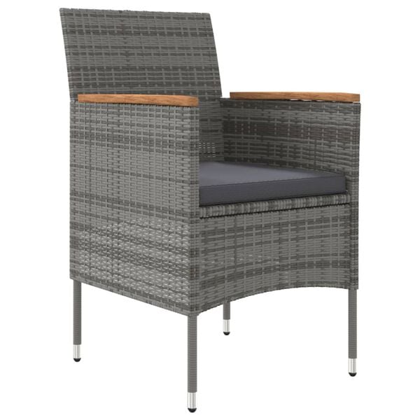 vidaXL 7d&iacute;ln&yacute; zahradn&iacute; j&iacute;deln&iacute; set s podu&scaron;kami &scaron;ed&yacute; a čern&yacute;