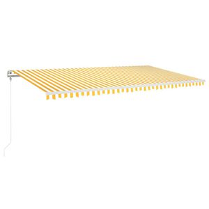 vidaXL Automatick&aacute; zatahovac&iacute; mark&yacute;za 600 x 350 cm žlutob&iacute;l&aacute;