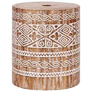 vidaXL Základna pro slunečník bílý omývaný Ø34 x 40 cm masivní dřevo