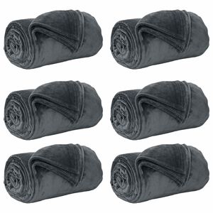 vidaXL Dekoračn&iacute; deky 6 ks Tmavě &scaron;ed&aacute; 240 x 270 cm 10.11 kg Fleece