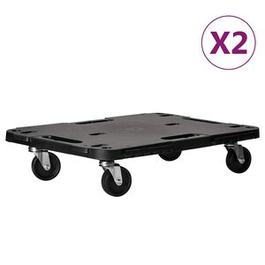 vidaXL Přepravn&iacute; voz&iacute;ky 2 ks čern&eacute; 58 x 38 x 12 cm polypropylen