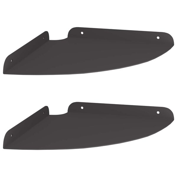 vidaXL N&aacute;stěnn&aacute; polička s polic&iacute; 2 pcs Čern&aacute; 24 x 24 x 2 cm