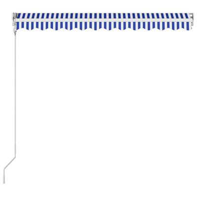 vidaXL Automatická zatahovací markýza 350 x 250 cm modrobílá