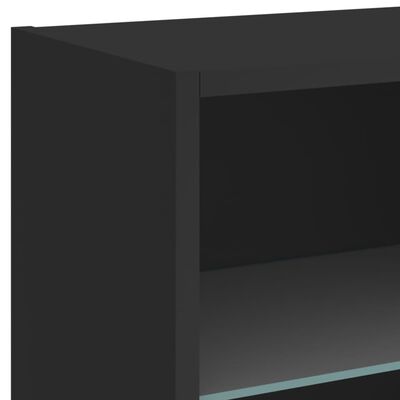 vidaXL 4dílná obývací stěna s LED osvětlením černá kompozitní dřevo
