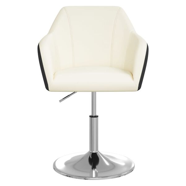 vidaXL J&iacute;deln&iacute; židle 6 ks b&iacute;ločern&eacute; uměl&aacute; kůže