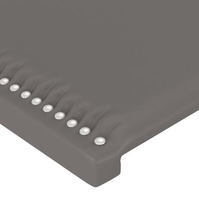 vidaXL Čelo postele s LED šedé 147 x 16 x 118/128 cm umělá kůže