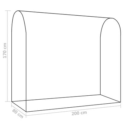 vidaXL Skleník se dveřmi na zip 200 x 80 x 170 cm
