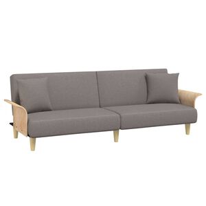 vidaXL Rozkl&aacute;dac&iacute; pohovka s područkami taupe textil