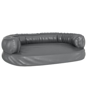 vidaXL Ergonomick&yacute; molitanov&yacute; pel&iacute;&scaron;ek pro psy &scaron;ed&yacute; 75x53 cm uměl&aacute; kůže