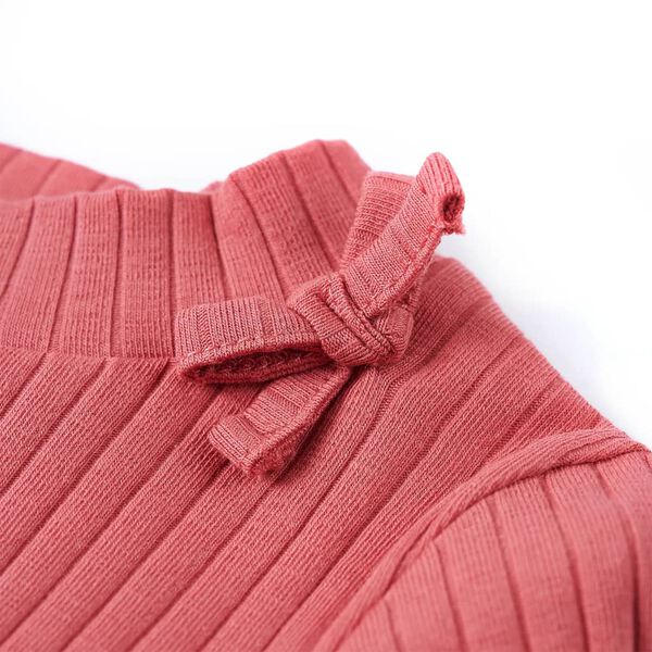 Dětské tričko s dlouhým rukávem starorůžové 128