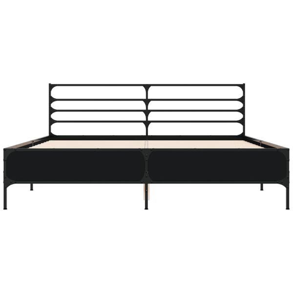 vidaXL R&aacute;m postele čern&yacute; 160 x 200 cm kompozitn&iacute; dřevo a kov