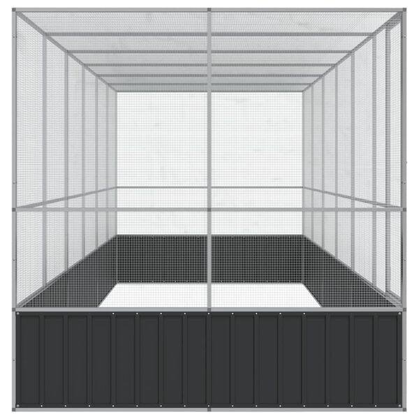 vidaXL Voli&eacute;ra s n&aacute;stavbou stř&iacute;brn&aacute; 625 x 207 x 212 cm ocel