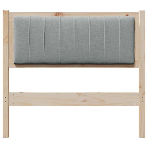 vidaXL Čalouněn&eacute; čelo postele s čelo Hněd&aacute; 90 cm Masivn&iacute; borov&eacute; dřevo