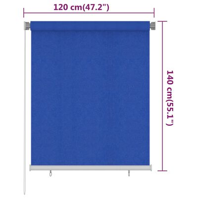 vidaXL Venkovní roleta 120 x 140 cm modrá HDPE
