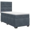vidaXL Postel boxspring s matrac&iacute; s čelo Tmavě &scaron;ed&aacute; 100 x 200 cm Samet