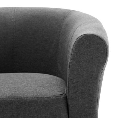 vidaXL 2dílná sada křeslo a stolička tmavě šedá textil