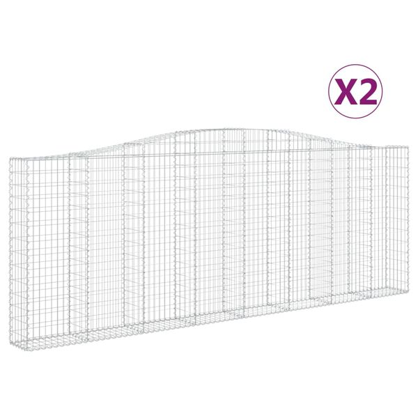 vidaXL Klenut&eacute; gabionov&eacute; ko&scaron;e 2 ks 400x30x140/160cm pozinkovan&eacute; železo