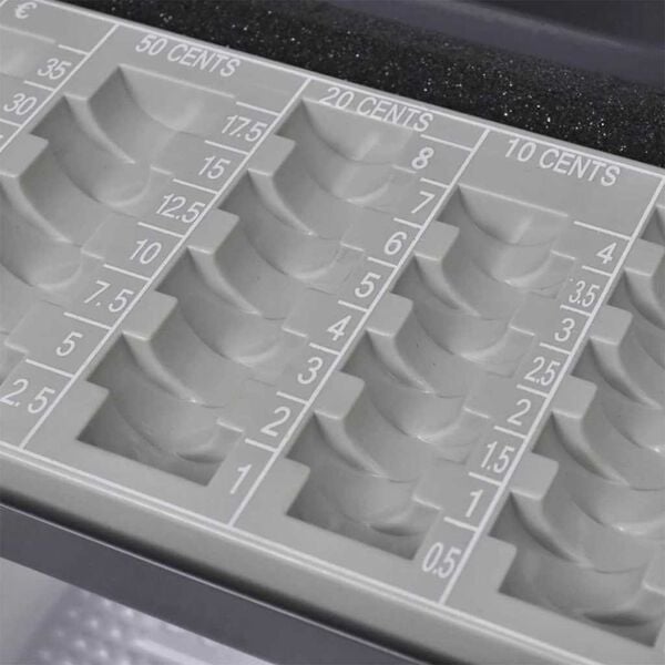 vidaXL Pokladna se z&aacute;mkem Tmavě &scaron;ed&aacute; 30 x 24 x 9 cm Ocel