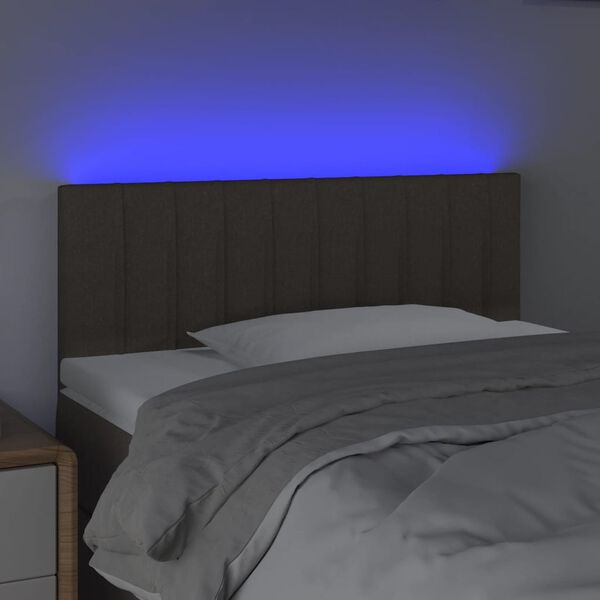 vidaXL Čelo postele s LED taupe 90x5x78/88 cm textil