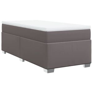 vidaXL Box spring postel s matrac&iacute; &scaron;ed&aacute; 80 x 200 cm uměl&aacute; kůže