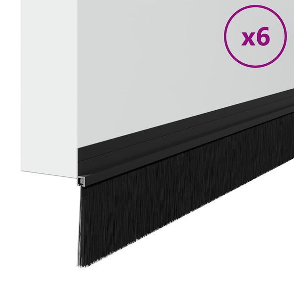 vidaXL Samolepic&iacute; &scaron;těrbiny na dveře 6 pcs Čern&aacute; 100 cm