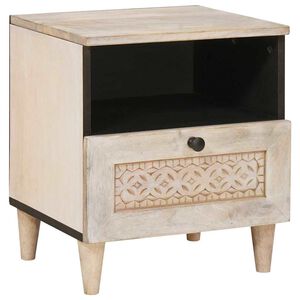 vidaXL Nočn&iacute; skř&iacute;ňka B&iacute;l&aacute; 40 x 33 x 46 cm Kompozitn&iacute; dřevo