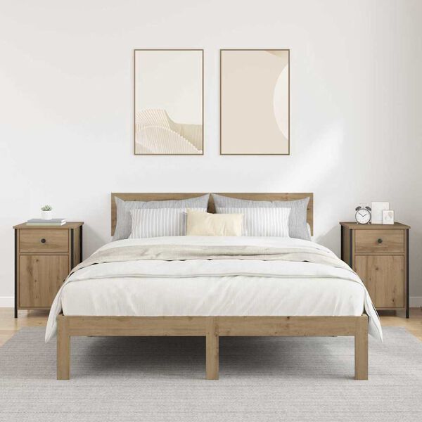 vidaXL Nočn&iacute; skř&iacute;ňka se z&aacute;suvkou 2 pcs Artisanov&yacute; dub 40 x 42 x 60 cm