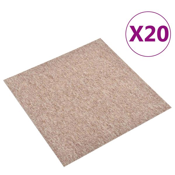 vidaXL Koberec 20 pcs B&eacute;žov&aacute; 50 x 50 cm 100% polypropylen