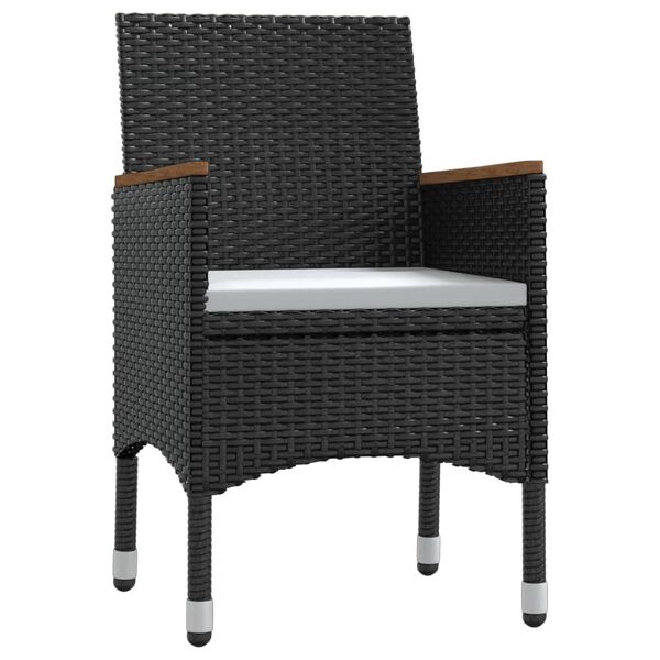 vidaXL 7d&iacute;ln&yacute; zahradn&iacute; j&iacute;deln&iacute; set s podu&scaron;kami čern&yacute;