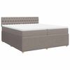 vidaXL Box spring postel s matrac&iacute; taupe 200x200 cm textil