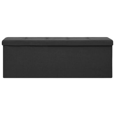 vidaXL Skládací úložná lavice černá umělý len