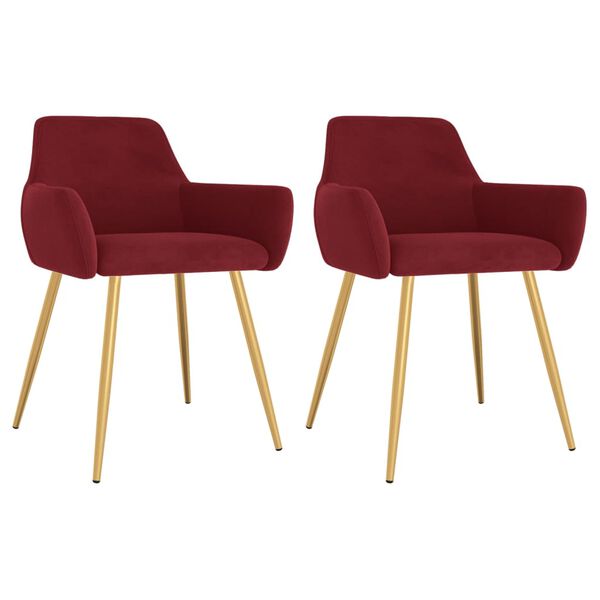 vidaXL J&iacute;deln&iacute; židle 2 ks v&iacute;nov&eacute; samet