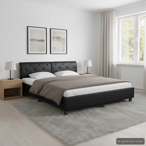 vidaXL Rám postele černý umělá kůže 180 x 200 cm