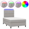 vidaXL Box spring postel s matrac&iacute; a LED světle &scaron;ed&aacute; 120x200 cm textil