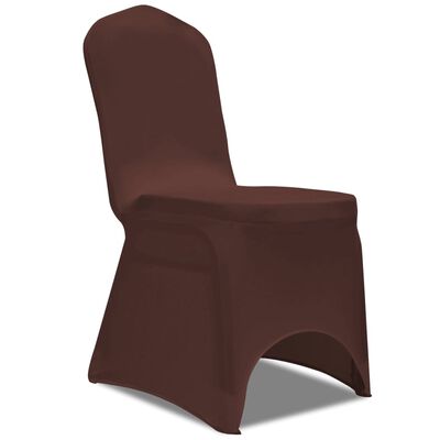 vidaXL Strečové potahy na židle 6 ks hnědé