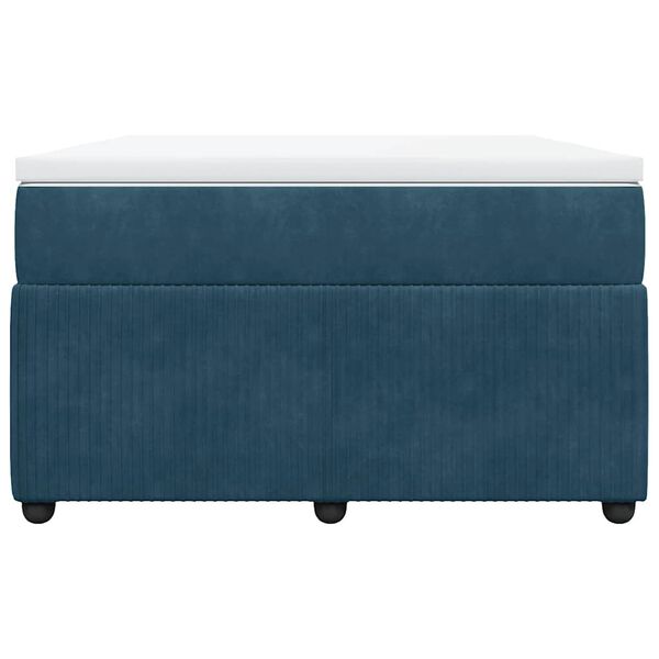 vidaXL Box spring postel s matrac&iacute; tmavě modr&aacute; 120 x 200 cm samet