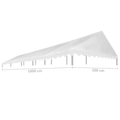 vidaXL Střecha k party stanu 5 x 10 m bílá 450 g/m²