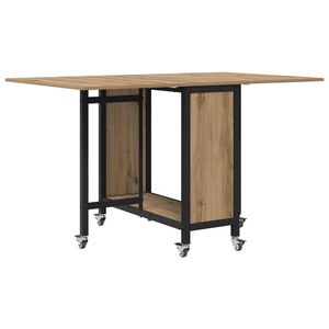 vidaXL Skl&aacute;dac&iacute; j&iacute;deln&iacute; stůl s kolečky 130 x 80 x 76,5 cm ocel PB