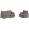 vidaXL Set pohovek 2 ks Taupe textil