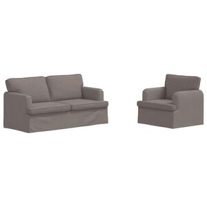 vidaXL Set pohovek 2 ks Taupe textil