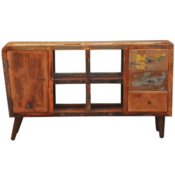 vidaXL Skř&iacute;ňka s dv&iacute;řky, 4 policemi a 3 z&aacute;suvkami recyklovan&eacute; dřevo