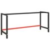 vidaXL R&aacute;m pracovn&iacute;ho stolu matně čern&yacute; a matně červen&yacute; 180x57x79 cm