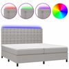 vidaXL Box spring postel s matrac&iacute; a LED světle &scaron;ed&aacute; 200x200 cm textil