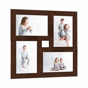 vidaXL Kol&aacute;žov&yacute; fotor&aacute;meček na 4 obr&aacute;zky (13 x 18 cm) tmavě hněd&yacute; MDF