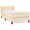 vidaXL Box spring postel s matrac&iacute; kr&eacute;mov&aacute; 90x190 cm textil