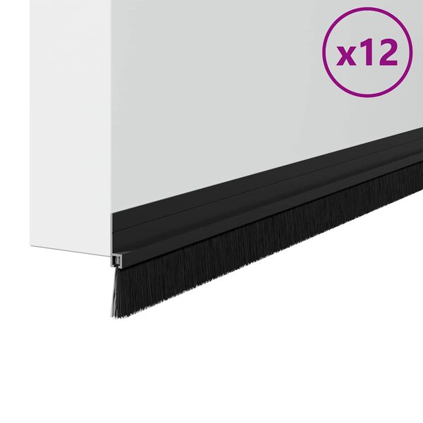 vidaXL Samolepic&iacute; &scaron;těrbiny na dveře 12 pcs Čern&aacute; 100 cm