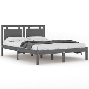 vidaXL R&aacute;m postele &scaron;ed&yacute; masivn&iacute; dřevo 200 x 200 cm