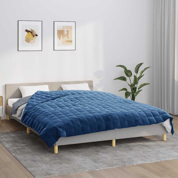 vidaXL Zátěžová deka modrá 220 x 235 cm 11 kg textil