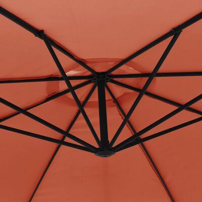 vidaXL Konzolový slunečník s hliníkovou tyčí 350 cm terakotový