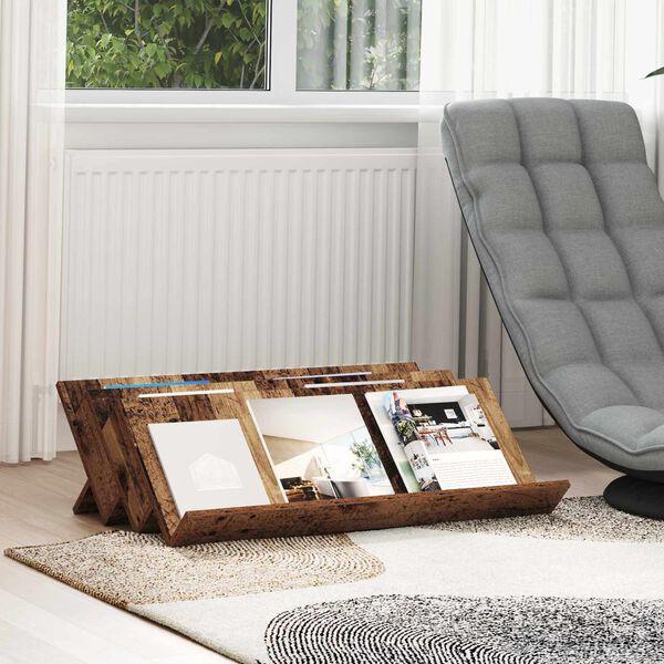 vidaXL Reg&aacute;l na časopisy s polic&iacute; Star&eacute; dřevo 90 x 53 x 28,5 cm